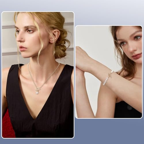 4Pcs Cubic Zirconia Toggle Clasps 18K Gold Plated Brass Toggle Jewelry Clasps IQ End Connector Oval Ring Star Heart T-Bar Closure Clasp for Bracelet Necklace Jewelry Making - color: Clear