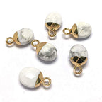LE SKY 10 Pcs Natural Stone Pendants Mix Random Color Natural Semi Precious Stone Pendants Charms for Jewelry Making Jade Turquoise Agate Crystal Quartz Beads Bracelet Necklace Jewelry Findings