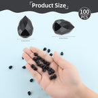 100pcs Black Faceted Crystal Glass Beads 8x10mm, Shiny Teardrop Glass Beads for Jewelry Making, Crystal Beads for Bracelet Necklace Earring DIY Craft - color: Black