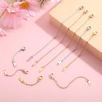 Mabor 9Pcs Necklace Extender, Jewelry Extenders for Necklaces, Rose Gold Stainless Steel Jewelry Chain Extenders for Necklace Bracelet Anklet (Gold, Silver, Rose Gold, 5.9inch/3.9inch/2inch)