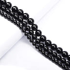 AD Beads Natural Gemstone Round Loose Beads 15" for Bracelet Necklace Earrings Jwelery Making Crafts DIY (4mm, Black Onyx) - color: Black Onyx, size: 4mm