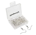 Shapenty Surgical Brass Ball Coil Fish Earring Hooks Clasp Hypo-allergenic Ear Wire Bead Connector Hooks with Large Loop for DIY Jewelry Finding Making, 100PCS/50Pairs (Silver) - color: Silver
