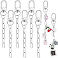 Hzopcw 6pcs Keychain Making Kit, Silver Key Ring Swivel Snap Hook Chains, Alloy Extender Keychain Bag Charm Kits for DIY Crafts Jewelry Making Handbag Purses- A Style - color: Silver-6pcs-A Style