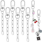 Hzopcw 6pcs Keychain Making Kit, Silver Key Ring Swivel Snap Hook Chains, Alloy Extender Keychain Bag Charm Kits for DIY Crafts Jewelry Making Handbag Purses- A Style - color: Silver-6pcs-A Style