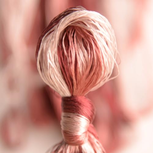 100% Nature Mulberry Handmade Embroidery Silk Thread Woven Jewelry Accessory Artificial Flowers Cross Stitch Floss DIY Sewing Kits 8 Gradient Colors 22m Each (37) - color: 37