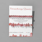 Healing Crystal Bracelets for Women 2 PCS 6mm Natural Stone Bracelet Stretch Crystal Beaded Bracelets Handmade Gemstone Bracelet Jewelry Gifts Christmas Gifts for Women Girls - style: strawberry quartz