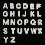 52Pcs A to Z Large Letter Beads White Alphabet Shaped Beads with Large Hole Acrylic Opaque 26 Capital Letters Chunky Initial Alphabet Loose Spacer for Jewelry Making Keychains Phone Chains - style: Style 5