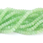 76pcs 5x8mm Natural Stone Light Green Jade Rondelle Spacer Loose Beads Abacus Disk Stone Round Loose Gemstone Beads for Jewelry Making DIY Bracelet Necklace - color: Light Green Jade Stone