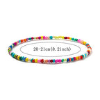 XIJIN 18 Pieces Elastic Beaded Anklets for Women Handmade Beach Boho Colorful Beads Ankle Bracelets Set - color: Colorful c
