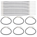 40Pcs Bracelet Cords with Clasp Bracelet Cord Bulk Black 3mm Braided Imitation Leather Lace Plaited Trendy Iron Clasp Extended Chains Ropes Accessory for Jewelry Making Bracelets DIY Crafts