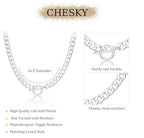 CHESKY 14K Gold Plated Chunky Necklace for Women, Trendy Paperclip Chain Necklace Thick Cross Heart Pendant Necklace Layered Herringbone Cuban Link Chain Toggle Necklaces Non Tarnish Jewelry - color: silver, style: cuban