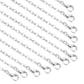HARFINGTON 20 Pack 18 Inch Necklace Chains Bulk 3.2mm Silver Plated Cable Chains with Lobster Clasps for Jewelry Making - color: Silver, size: 18 Inch x 3.2mm