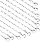 HARFINGTON 20 Pack 18 Inch Necklace Chains Bulk 3.2mm Silver Plated Cable Chains with Lobster Clasps for Jewelry Making - color: Silver, size: 18 Inch x 3.2mm