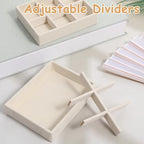 2 Pcs Stackable 6 Grids Drawer Jewelry Organizer, Premium Velvet Jewelry Box Inserts Felt Jewelrys Tray for Drawers Inserts Storage Tray Display Case Stud Earrings Bracelets Necklace Rings