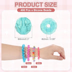 MECCANIXITY 400pcs Czech Faceted Bicone Beads 8mm Glass Spacer Bead Bulk for Jewelry Making & DIY Craft, Light Lake Blue - color: Light Lake Blue