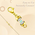 Lightweight Magnetic Necklace Clasps – 12 Pack Strong-Magnetic Lobster Clasp Extenders, Gold & Silver Jewelry Closures for Quick On/Off and Comfortable Everyday Wear - color: Gold, Silver