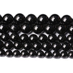 90pcs 4mm AAAA Natural Black Tourmaline Gemstone Beads Round Loose Beads for Jewelry Making DIY Bracelet Necklace(Black Tourmaline, 4mm) - color: Black Tourmaline, size: 4mm