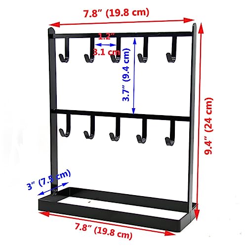 LXZ 1 PC Tabletop Hook Rack – Jewelry Stand Holder – Black Hangers for Necklaces Keys Brace laces Ear Rings - color: Black