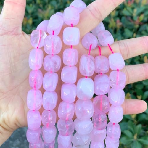 Adabele 45 Inch Natural Pink Rose Quartz Pink Crystal Gemstone Tumbled Round Nugget Loose Beads 10mm-13mm Gem Stone Spacer for Craft Jewelry Making GZ4-1 - color: Rose Quartz, size: 45 Inch/3 Strands