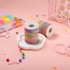 2 Rolls 1mm Rainbow Stretchy Bracelet String, Sturdy Elastic Cord for Bracelet/Jewelry Making, Necklaces and Beading (328 Feet/Roll) - size: 2 Rolls (328 Feet/Roll)