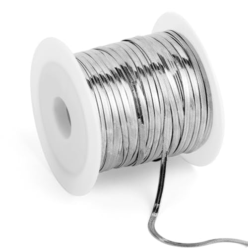 33 Feet Stainless Steel Snake Chains Roll, 2mm 304 Stainless Steel Flat Snake Chain Bulk Spool for Jewelry Making DIY Craft - color: 2.0mm Stainless Steel Flat Snake Chains