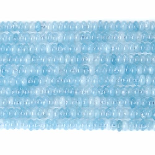 2x4MM 150PCS Aquamarine Jade Tube Rondelle Abacus Disk Spacer Loose Beads for Jewelry Making - color: Aquamarine Jade, size: 2x4mm abacus-shaped
