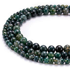 BEADIA Natural Moss Agate Stone Round Loose Semi Gemstone Beads for Jewelry Making 6MM 61PCS - color: Moss Agate, size: 6mm
