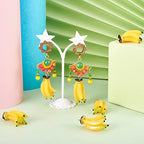 Craftdady Fruit Dangle Charms Pendants Cute Resin Food Pendants Apple Orange Pineapple Strawberry Pendants Lovely Vegetable Mushroom Charms for DIY Craft Earring Bracelet Necklace Jewelry Making - color: Yellow, Banana