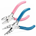 Mudder 2 Pieces Jewelry Making Tool Bail Making Pliers 6 in 1 Jewelry Wire Bending Pliers for Beading Looping Shaping Wire DIY Crafts (Blue and Pink) - color: Blue and Pink