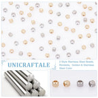 UNICRAFTALE 100Pcs 2 Colors Stainless Steel Rondelle Beads Golden Texture Spacer Beads Metal Stopper Loose Bead Rondelle Seamed Beads for DIY Bracelet Necklaces Jewelry Making - color: Golden and Stainless Steel Color