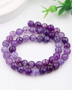 Natural Stone Beads 8mm Polished Round Smooth Gemstone Beads for Jewelry Making Supplies 15 Inch(45 Beads) (Purple Dragon Pattern) - color: Purple Dragon Pattern-45pcs