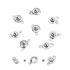 PH PandaHall 10 Sets 304 Stainless Steel Snap Button Clasps Ball & Socket Snap Clasps Fastener Clasp for Necklace Bracelet DIY Craft - color: Stainless Steel Color
