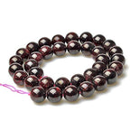 MJDCB Natural Stone Beads Garnet Round Loose Beads for Jewelry Making DIY Bracelet Necklace (10mm) - color: Garnet, size: 10mm