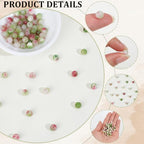 1 Box 120pcs 6mm Watermelon Red Stone Beads Round Tourmaline Energy Jade Polish Crystal Smooth Gemstone Loose Spacer Bead Charm Bulk for Jewelry Making Bracelet Necklace DIY Craft Supply - size: 6mm 120pcs