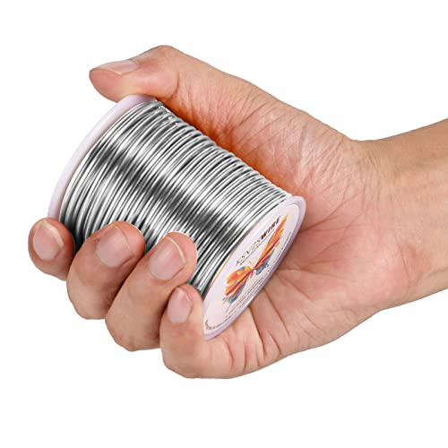 Aluminum Craft Wire 12 Gauge(2.0mm)–82 Feet(25M)+18 Gauge (1.0mm) 32.8Ft (10M) + Pliers – Bendable Metal Wire for Sculpting, Armature, Jewelry Making, DIY Crafts (Silver) - size: 12Gauge, style: Silvery