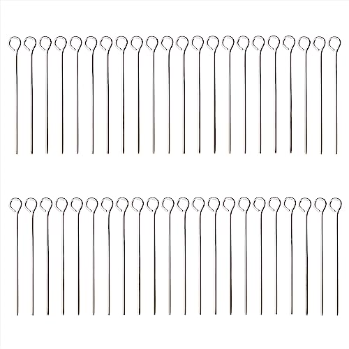 Shapenty 200PCS Mini Metal Wire Eyepins Beading Small Open Eye Head Pins Needles Bulk for DIY Craft Bead Earring Pendant Necklace Bracelet Jewelry Charm Finding Making (28mm/1.1Inch, Silver) - color: Silver, size: 28 mm