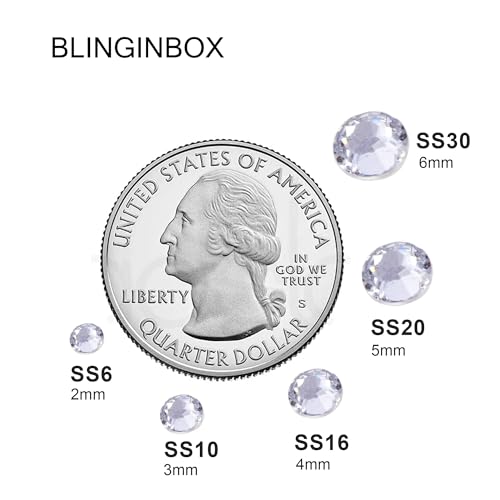 Blinginbox 50000pcs Flatback Rhinestones,Silver Backing Resin Non Hotfix Rhinestones Large Quantity Wholesale for Crafts Creative Design,Clothes,Makeup,Nail Art (2mm=0.08",Crystal - color: Clear, size: 2mm=0.08"