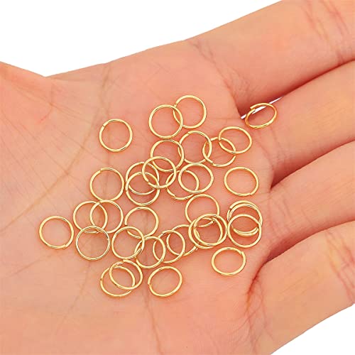 BEADIA 18K Gold Plated Jump Rings Non Tarnish 7mm 300pcs for Jewelry Making Findings - color: Gold, size: 0.7x7mm