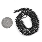 6mm Natural Black Spinel Faceted Rondelle Loose Beads 16 Inch - color: Black Spinel