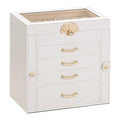 Enthralite Jewelry Box with 4 Drawers : Jewelry Display Organizer for Earrings Necklaces - Gift for Girls Women | White