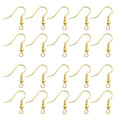 TOAOB 100pcs Earring Hooks Hypoallergenic French Ear Wires with Ball and Coil 18mm Gold Tone Fish Hook Earrings Making Supplies for DIY Jewelry Making - color: Gold