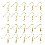 TOAOB 100pcs Earring Hooks Hypoallergenic French Ear Wires with Ball and Coil 18mm Gold Tone Fish Hook Earrings Making Supplies for DIY Jewelry Making - color: Gold