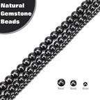 Vinswet 60pcs 6mm Hematite Natural Stone Beads Round Genuine Real Stone Beading Loose Gemstones DIY Smooth Bead for Bracelet Necklace Earrings Jewelry Making - color: Hematite, size: 6mm
