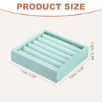 uxcell Stackable Jewelry Storage Tray, Jewelry Tray Drawer Organizer, Small Display Box for Earrings, Necklaces, Rings and Bracelets, Teal - color: Teal