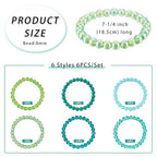 Elecrelive Glass Round Beaded Bracelet Set Clay Beaded Bracelets Stretch Bracelets - color: Green Blue