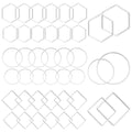 Oubaka 60pcs Earring Beading Hoop Rings,3 Shapes Earring Hoop Jewelry Making Hypoallergenic Square Hexagon Round Earrings Findings Open Bezels Linking Rings for DIY Craft,Earrings Necklace(Silver) - color: 60PCS;Square,Hexagon,Round;Silver
