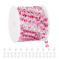 YOUBEIYEE 6.5 Feet Colorful Rose Pink Enamel Chain for Jewelry Making Oil Drip Link Chains Silver Plated Jewelry Chain Roll with Jewelry Findings - color: Rose Pink Silver