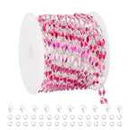 YOUBEIYEE 6.5 Feet Colorful Rose Pink Enamel Chain for Jewelry Making Oil Drip Link Chains Silver Plated Jewelry Chain Roll with Jewelry Findings - color: Rose Pink Silver