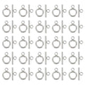 50Pcs Toggle Clasps Stainless Steel T Bar Ring Connector Closure Hook Fastener Necklace Bracelet Round Closures Jewelry Clasp for Bracelet Necklace Jewelry Making 16x12x2mm - size: 16x12x2mm