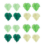 Crafans 120Pcs Acrylic Maple Leaf Pendants 4 Colors Transparent Frosted Leaf Charms Plant Tree Leaves Beads Charms for Autumn Crafts Jewelry Making - color: 4 Greens